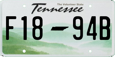 TN license plate F1894B