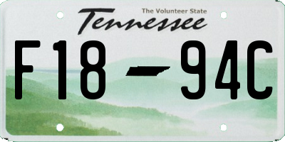 TN license plate F1894C