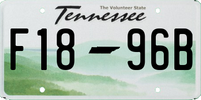 TN license plate F1896B