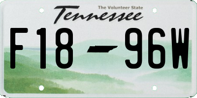 TN license plate F1896W