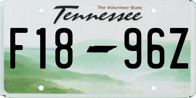 TN license plate F1896Z