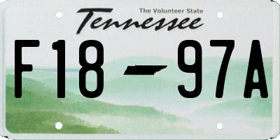 TN license plate F1897A