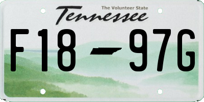 TN license plate F1897G