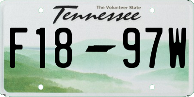 TN license plate F1897W