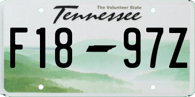 TN license plate F1897Z