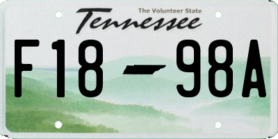 TN license plate F1898A