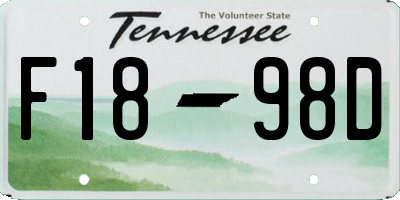 TN license plate F1898D