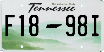 TN license plate F1898I