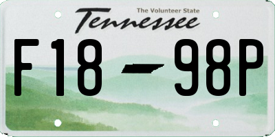 TN license plate F1898P