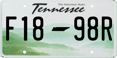 TN license plate F1898R