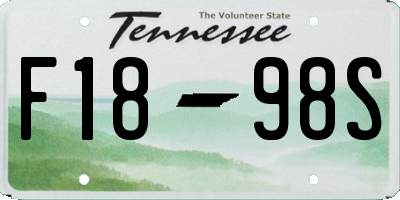 TN license plate F1898S