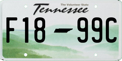 TN license plate F1899C