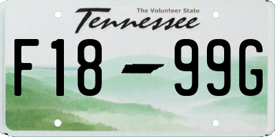 TN license plate F1899G