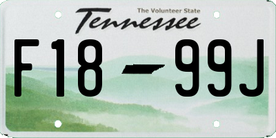 TN license plate F1899J