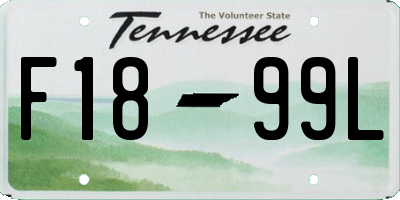 TN license plate F1899L