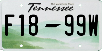 TN license plate F1899W