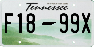 TN license plate F1899X