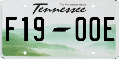 TN license plate F1900E