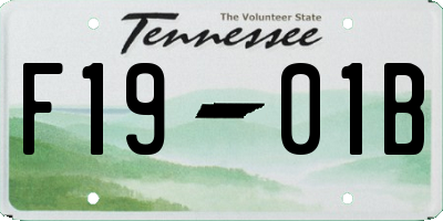 TN license plate F1901B