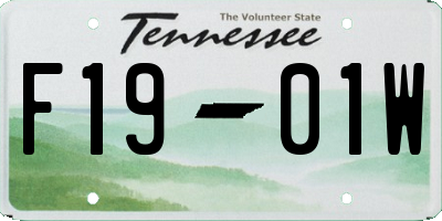 TN license plate F1901W