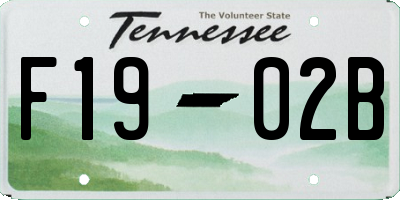TN license plate F1902B