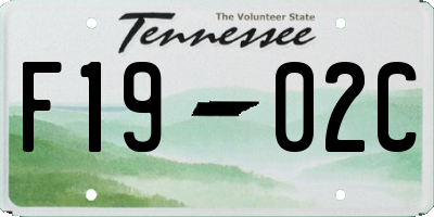 TN license plate F1902C