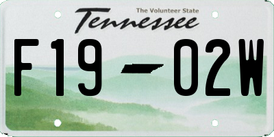 TN license plate F1902W