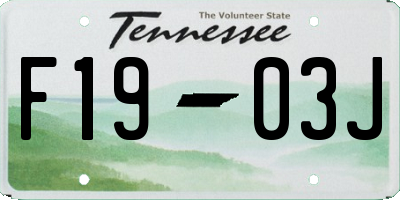 TN license plate F1903J