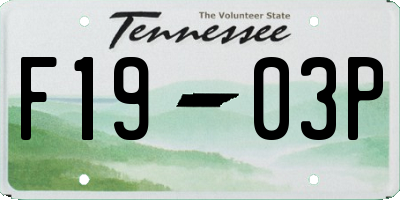 TN license plate F1903P