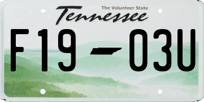 TN license plate F1903U