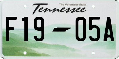 TN license plate F1905A