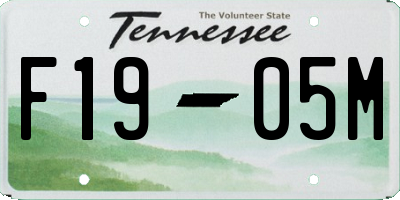TN license plate F1905M