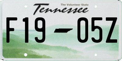 TN license plate F1905Z