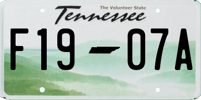 TN license plate F1907A