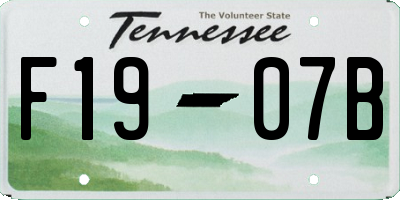 TN license plate F1907B