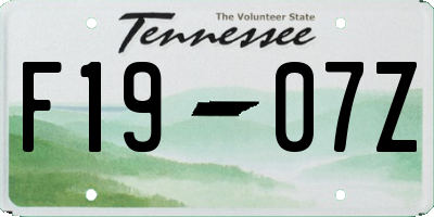 TN license plate F1907Z