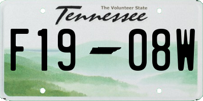 TN license plate F1908W