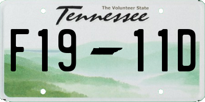 TN license plate F1911D