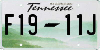 TN license plate F1911J