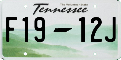 TN license plate F1912J
