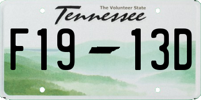 TN license plate F1913D