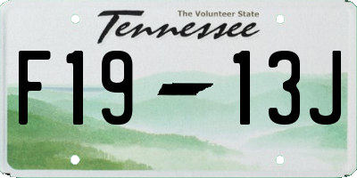 TN license plate F1913J
