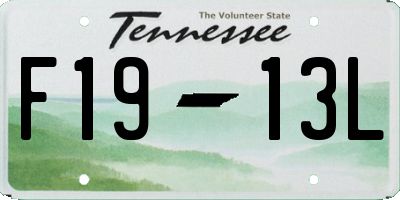TN license plate F1913L