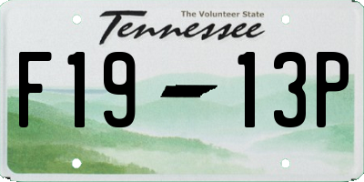 TN license plate F1913P