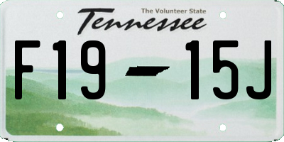 TN license plate F1915J