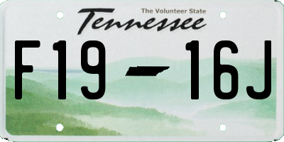 TN license plate F1916J