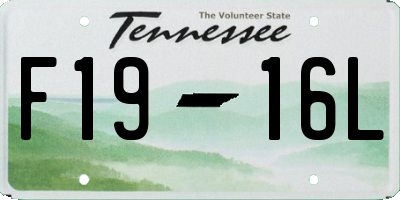 TN license plate F1916L