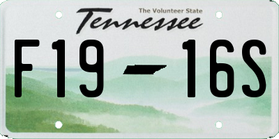 TN license plate F1916S