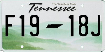 TN license plate F1918J