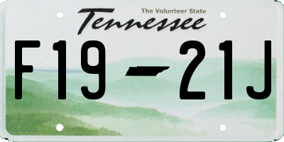 TN license plate F1921J